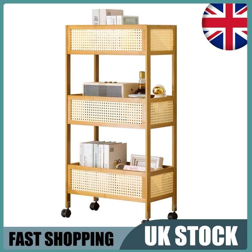 Tier bamboo storage trolley - 3-tier,